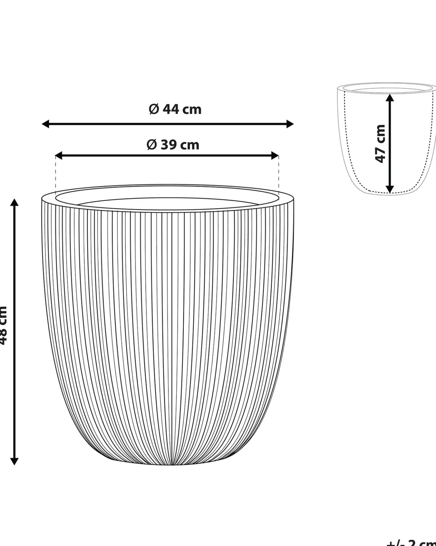 Vaso per piante CHIOS 44 cm Grigio