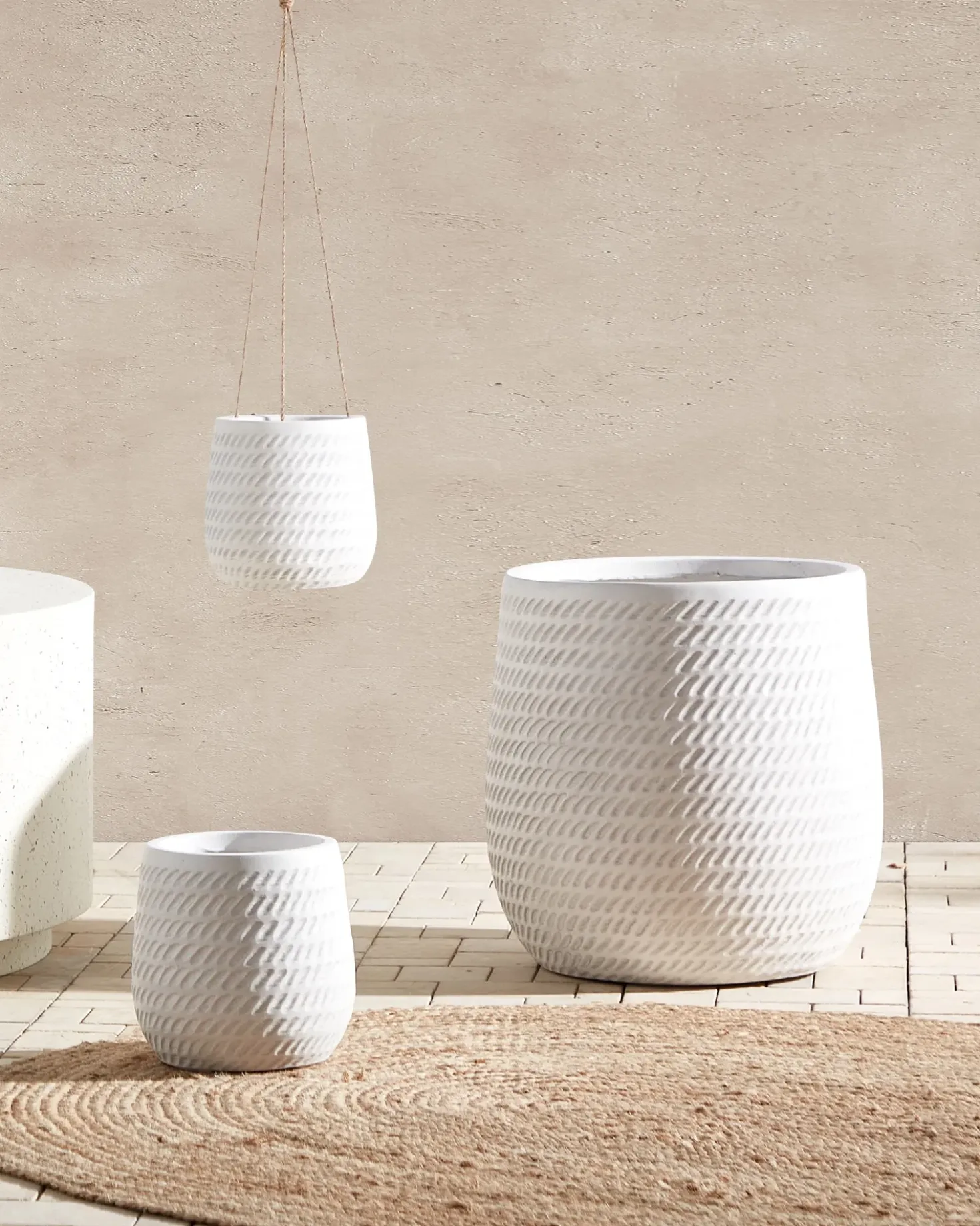 Vaso per piante LIVADIA 39 cm Bianco sporco