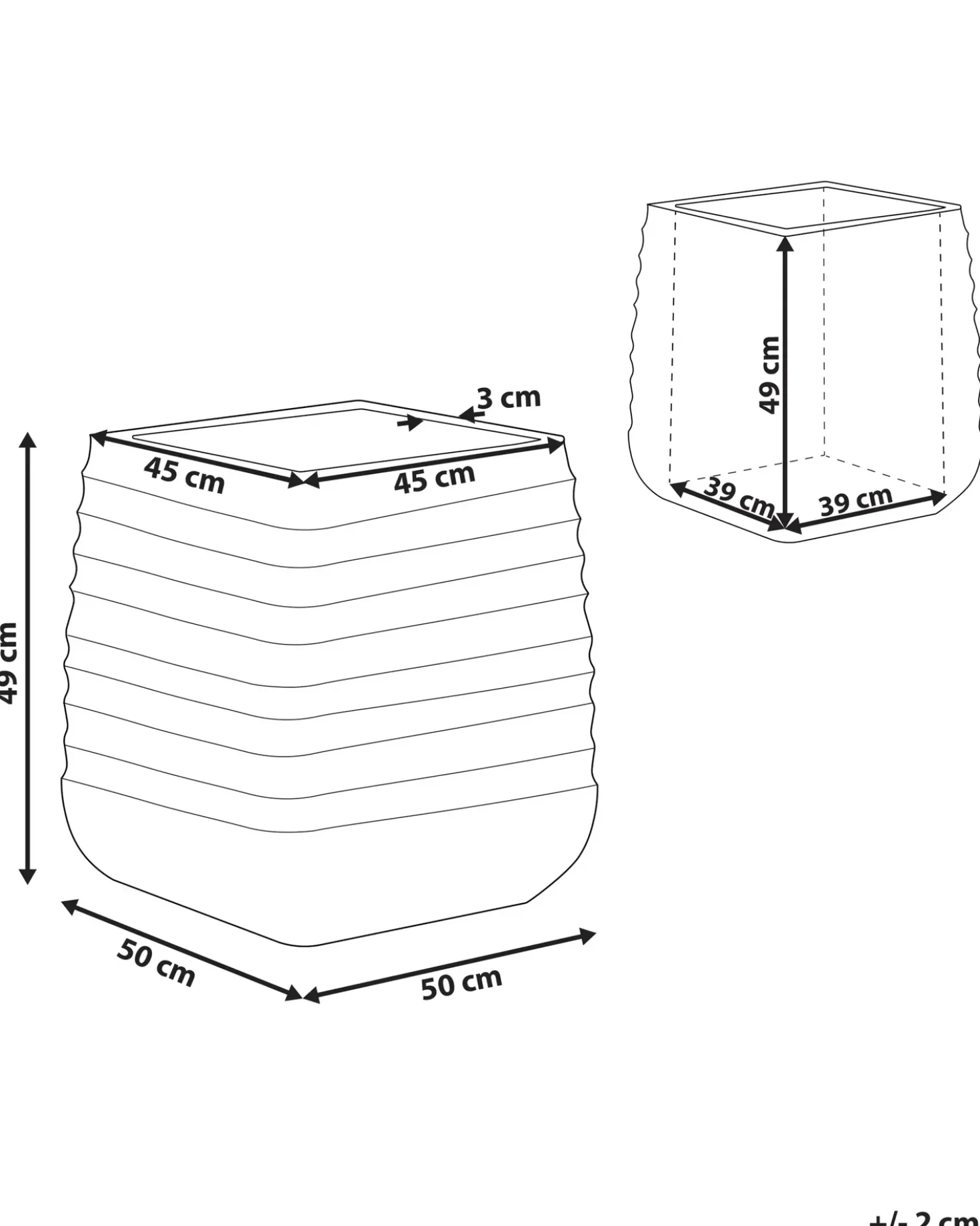 Vaso per piante PARIKIA 50 cm Nero