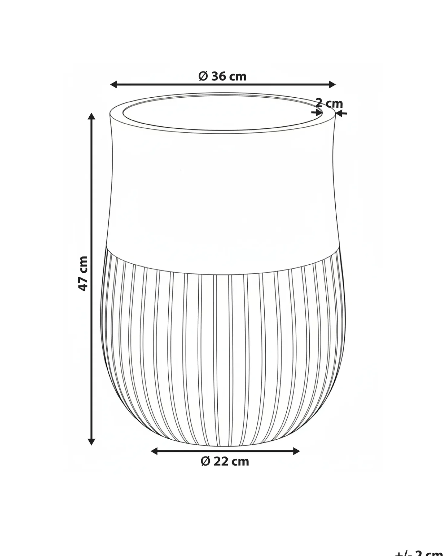 Vaso per piante PYLAROS 36 cm Grigio