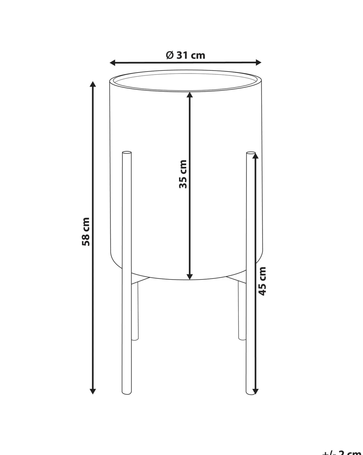 Vaso per piante rialzato NEMOROSA Metallo 31 cm Bianco