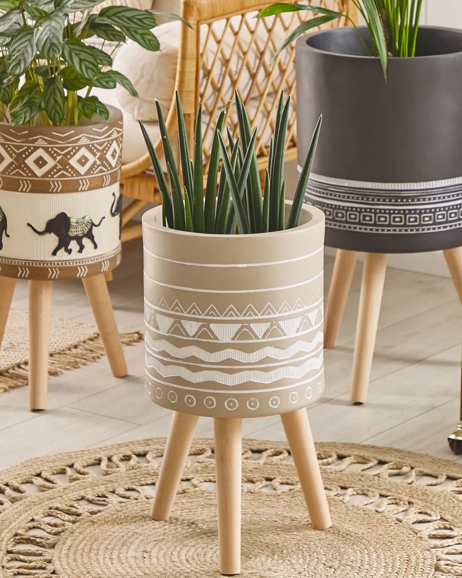 Vaso per piante rialzato MILINA 30 cm Beige