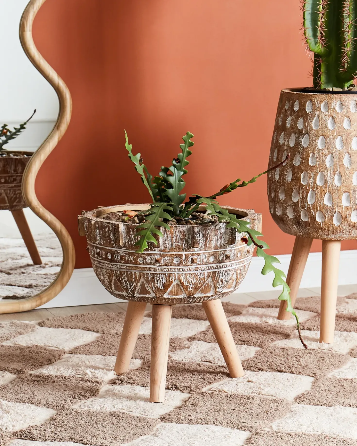 Vaso per piante rialzato ASPLENIUM 37 cm Marrone chiaro