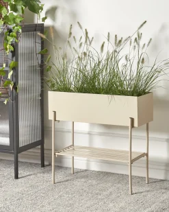Vaso per piante rialzato VINCA Metallo 70 cm Beige