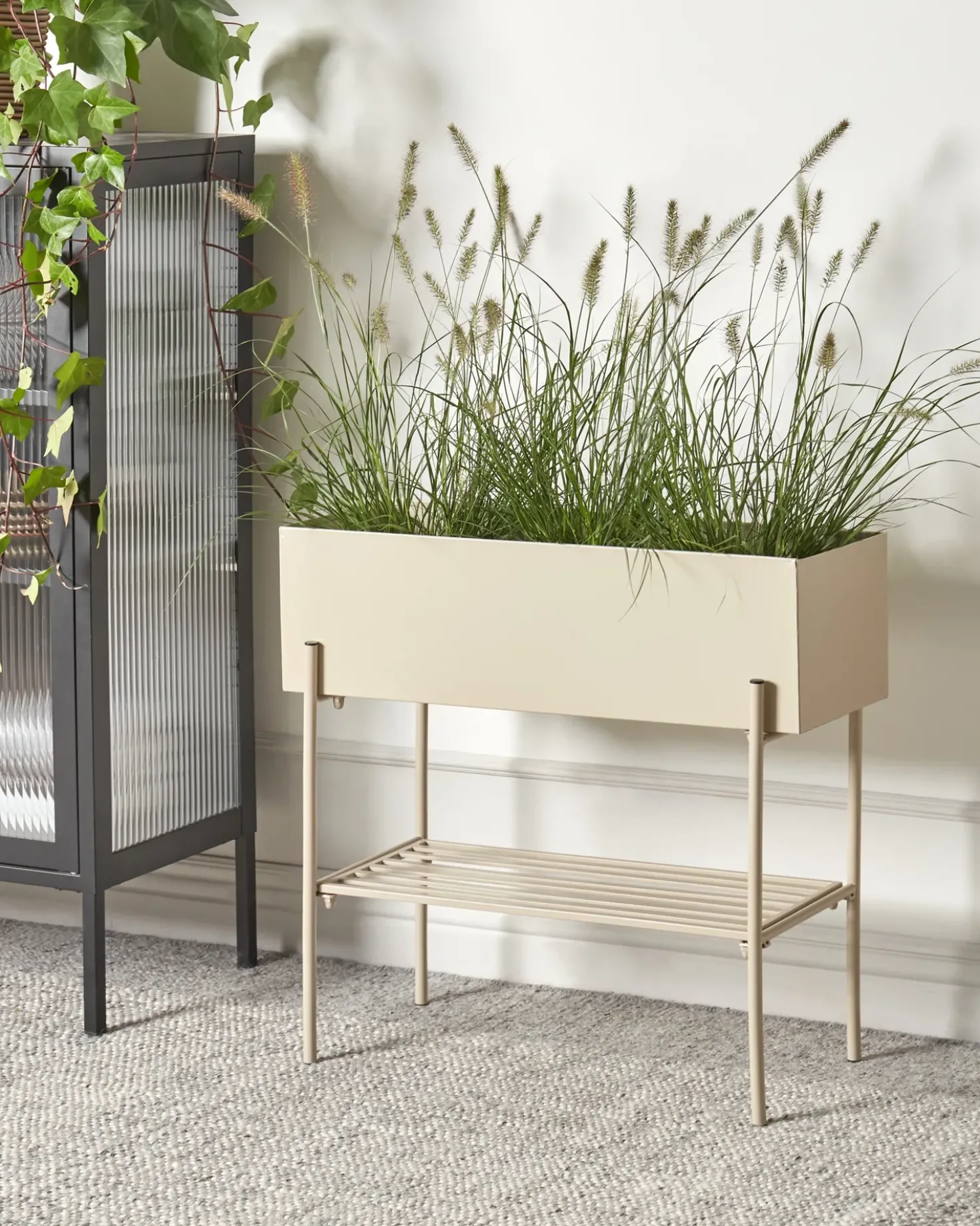 Vaso per piante rialzato VINCA Metallo 70 cm Beige