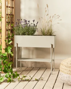 Vaso per piante rialzato VINCA Metallo 70 cm Beige