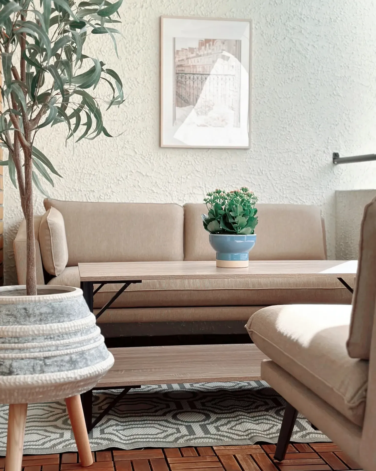 Vaso per piante rialzato ATHAEA 37 cm Beige