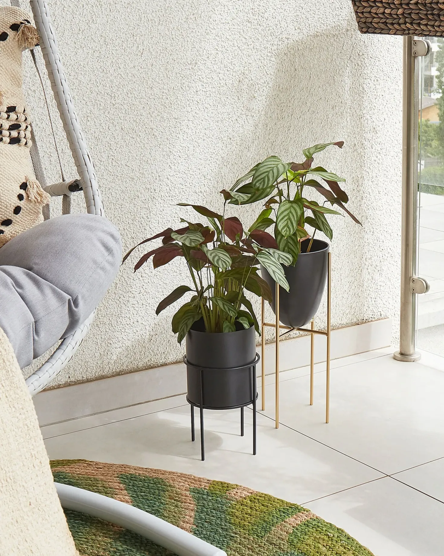 Vaso per piante rialzato MILEA Metallo 16 cm Nero
