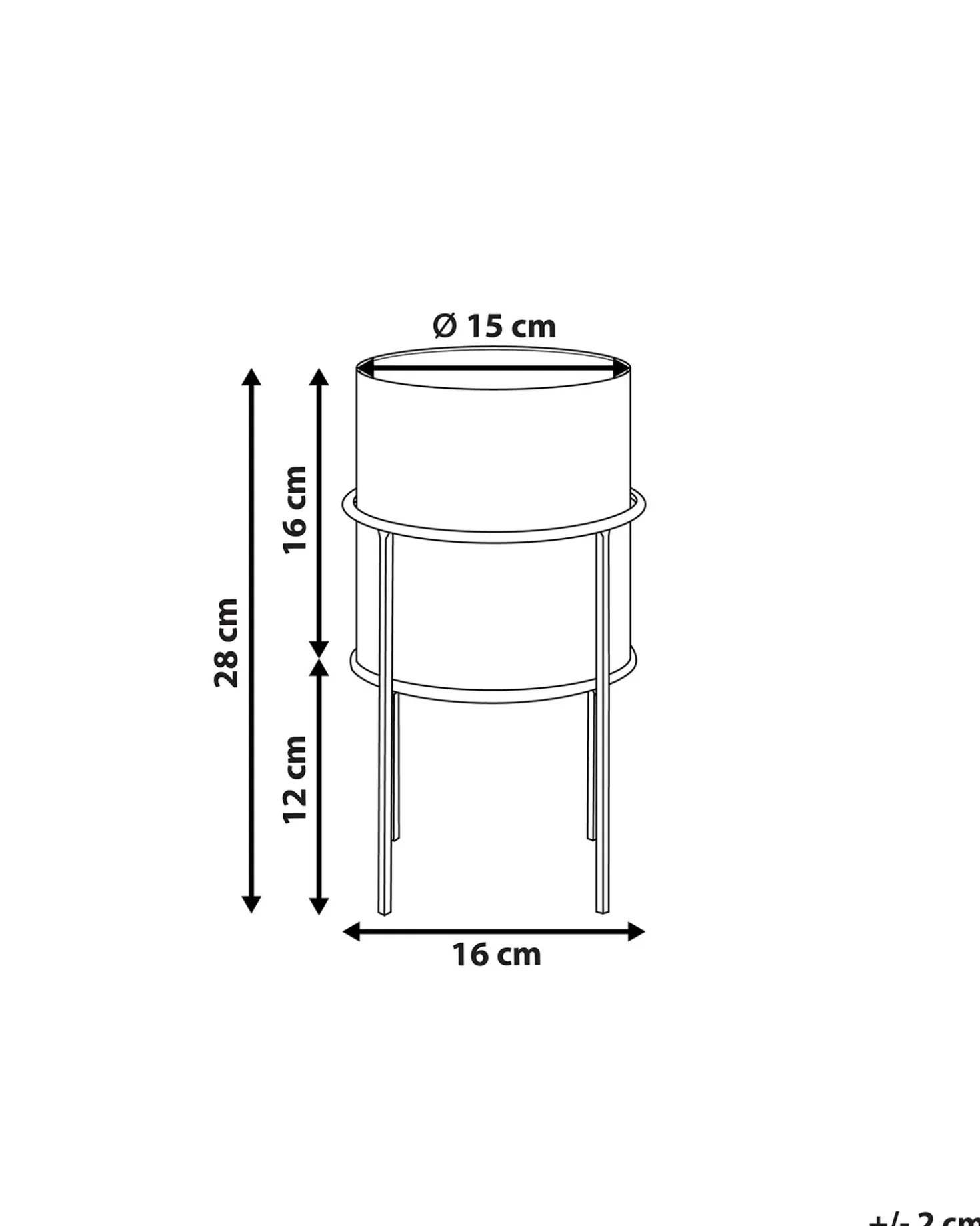 Vaso per piante rialzato MILEA Metallo 16 cm Nero