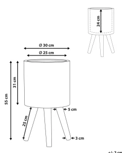 Vaso per piante rialzato ACHILIO 30 cm Marrone scuro