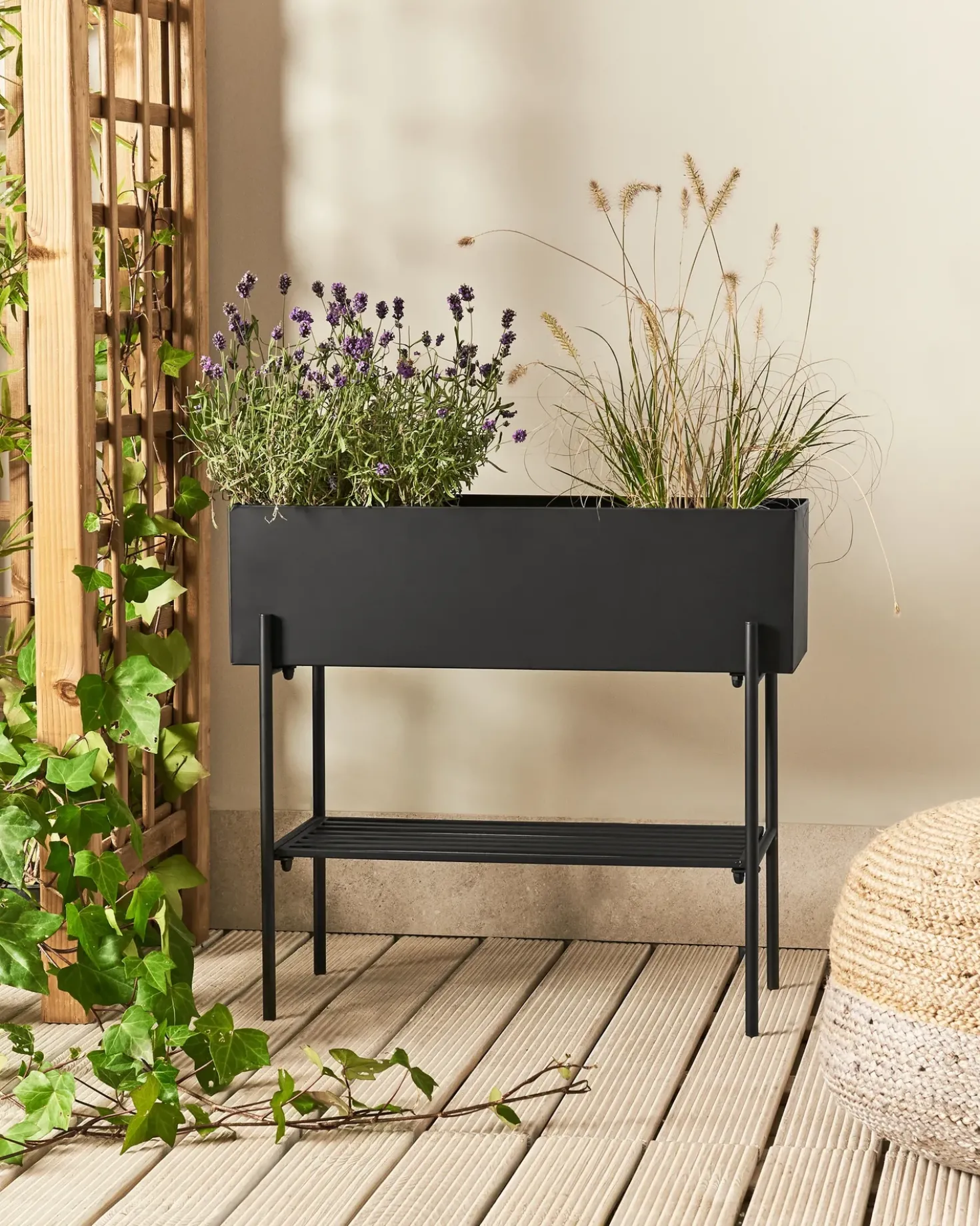 Vaso per piante rialzato VINCA Metallo 70 cm Nero