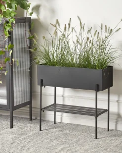 Vaso per piante rialzato VINCA Metallo 70 cm Nero