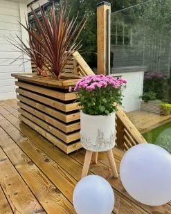 Vaso per piante rialzato PREWEZA 23 cm Bianco sporco