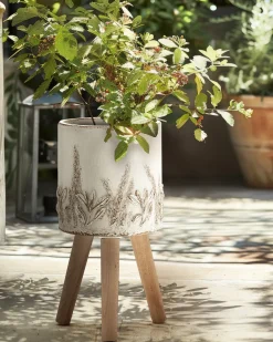 Vaso per piante rialzato PREWEZA 23 cm Bianco sporco