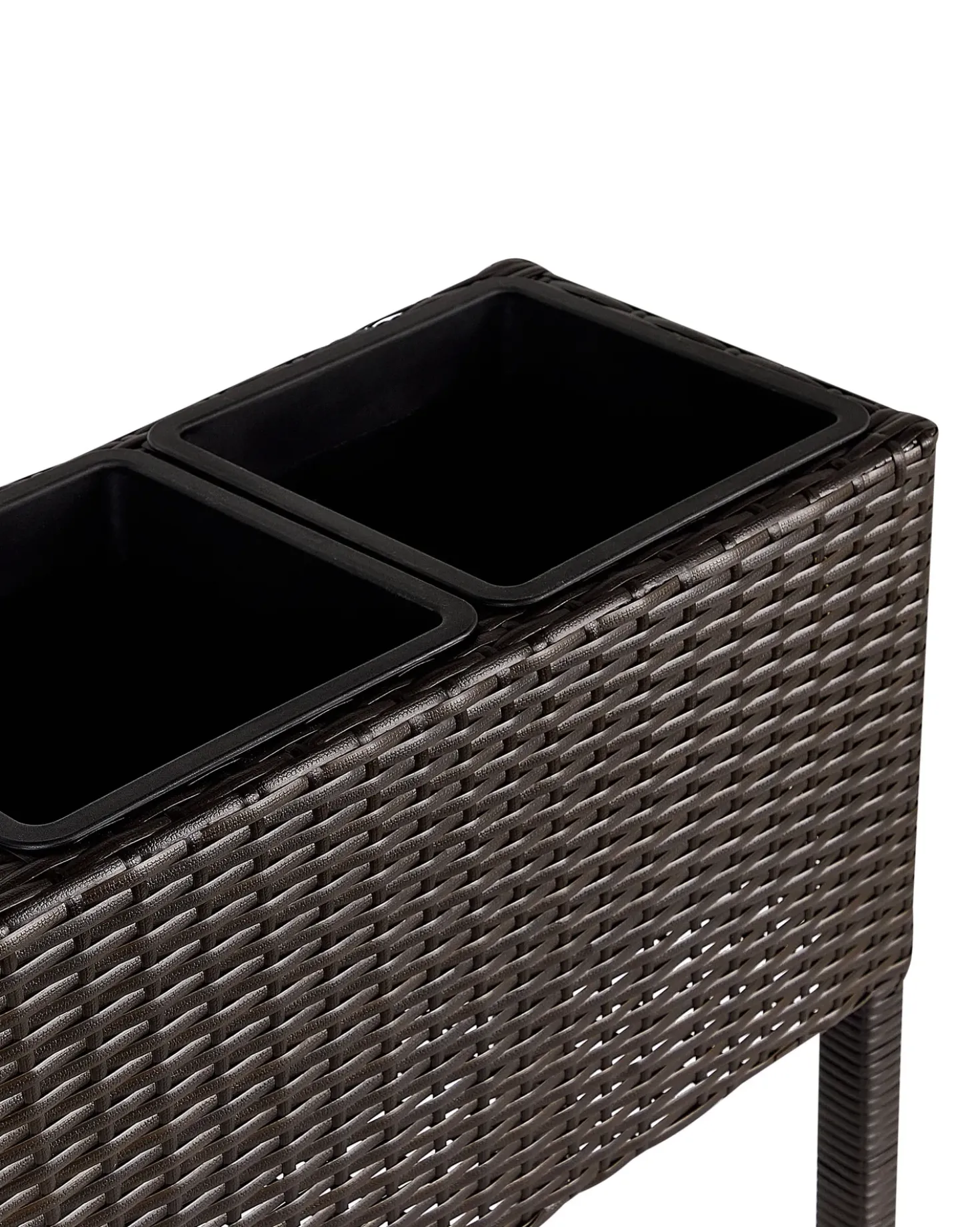 Vaso per piante rialzato CARAGANA Rattan sintetico (PE) 77 cm Marrone scuro
