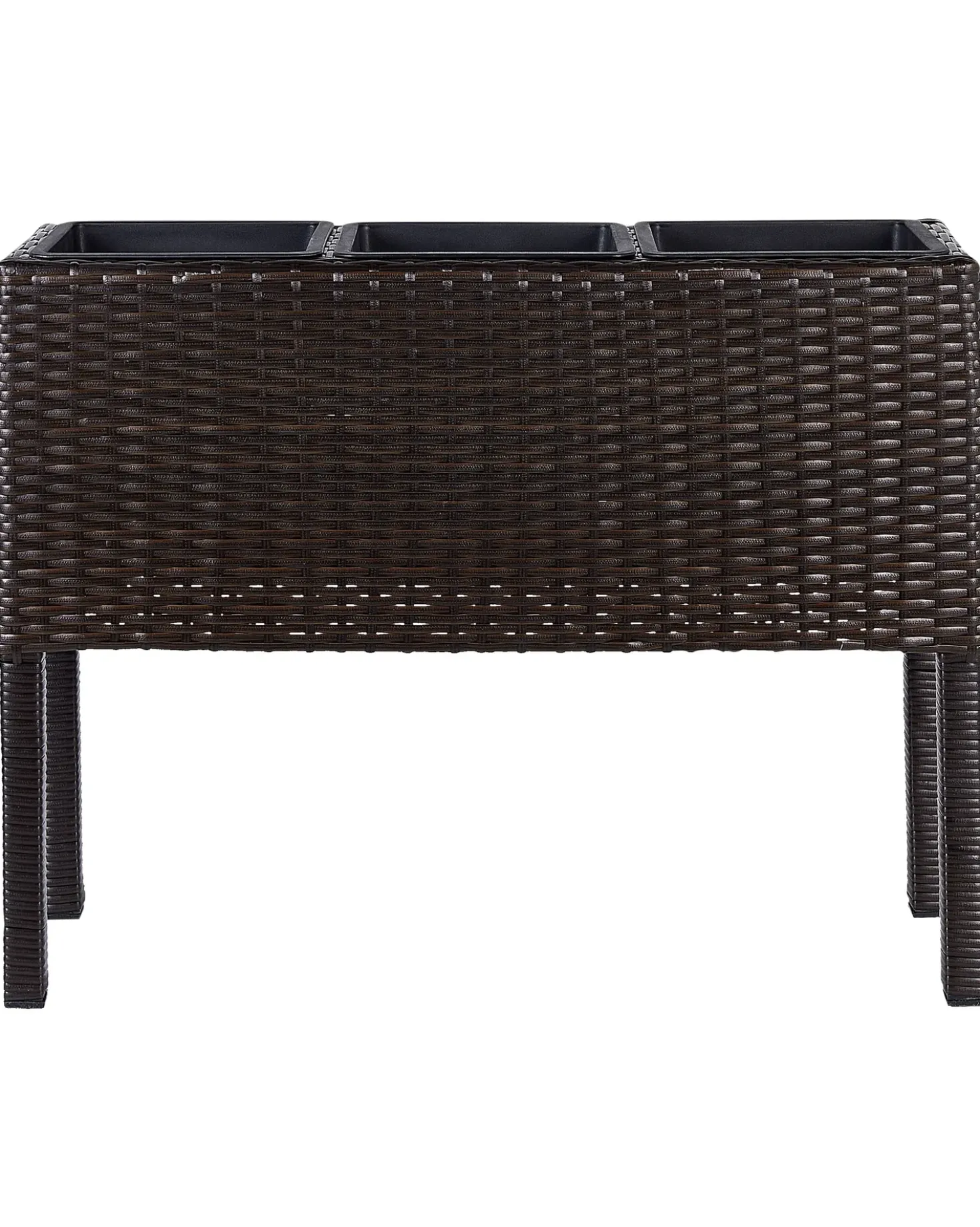 Vaso per piante rialzato CARAGANA Rattan sintetico (PE) 77 cm Marrone scuro
