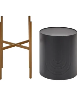 Vaso per piante rialzato SEROTINA Metallo 32 cm Nero