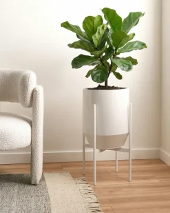 Vaso per piante rialzato HYBRIDUM Metallo 33 cm Bianco