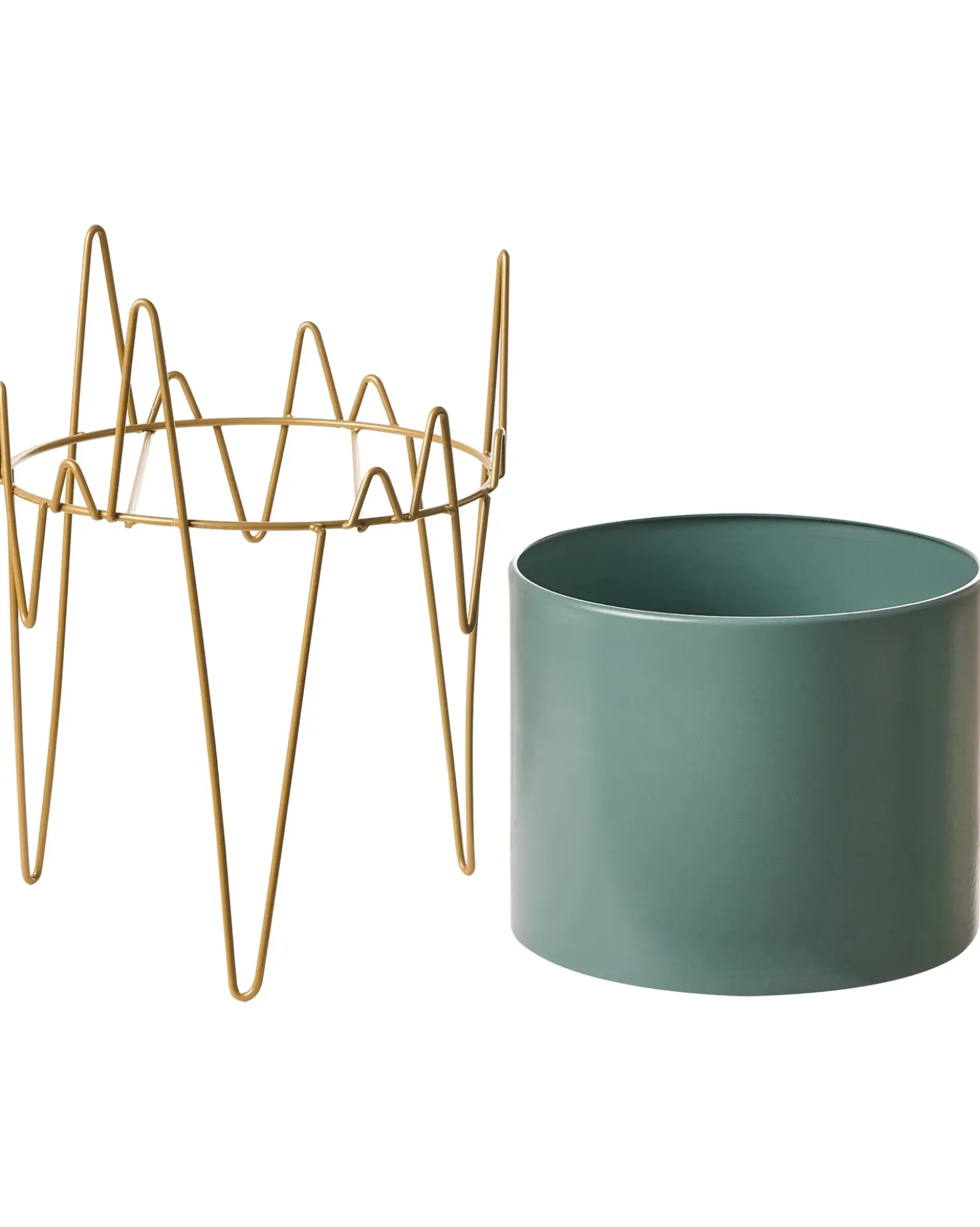 Vaso per piante rialzato KALANDRA Metallo 29 cm Verde scuro