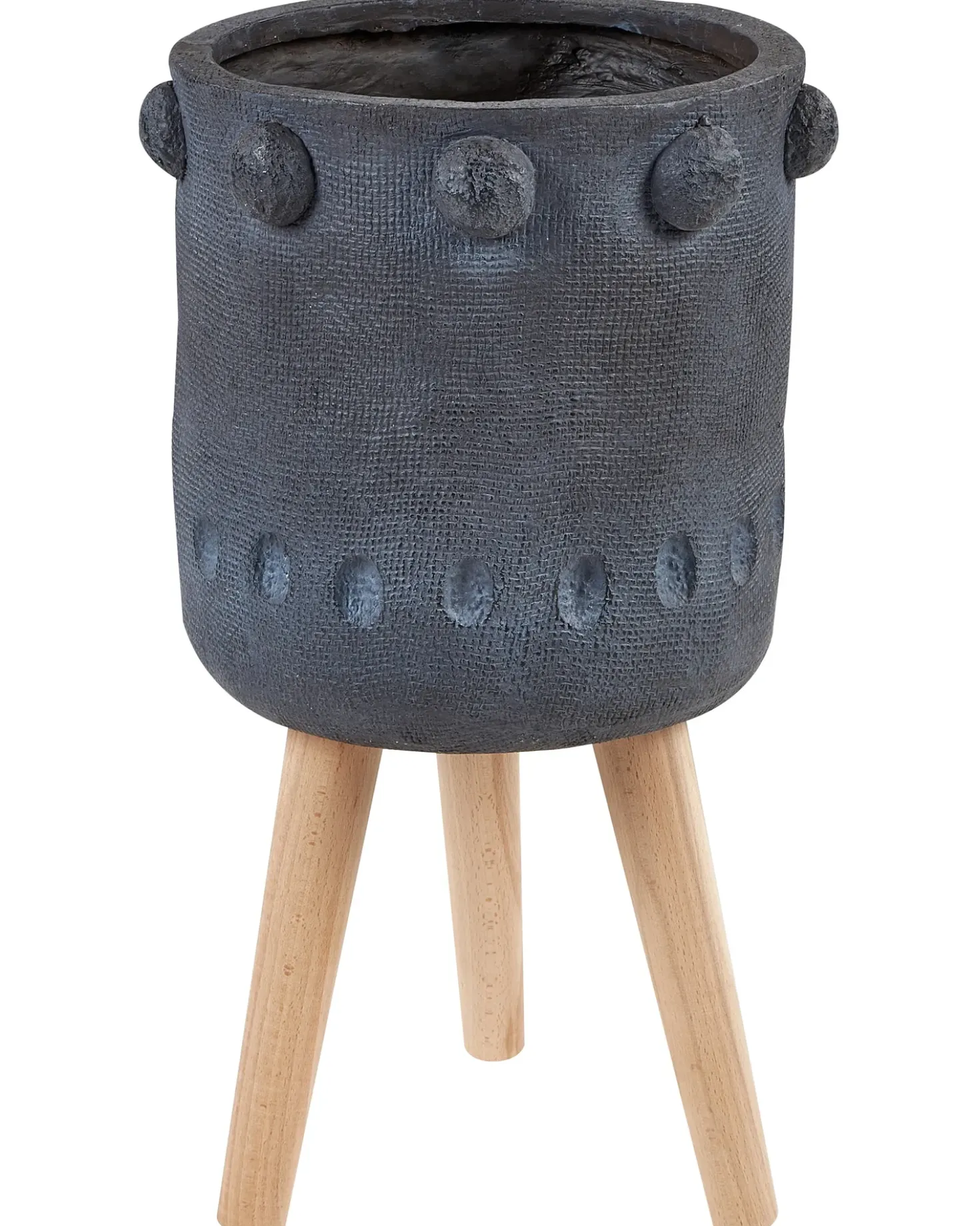 Vaso per piante rialzato BRUNNERA 24 cm Grigio grafite