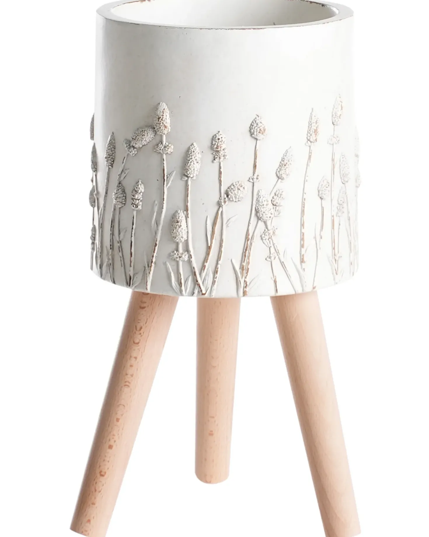 Vaso per piante rialzato JANINA 24 cm Bianco sporco