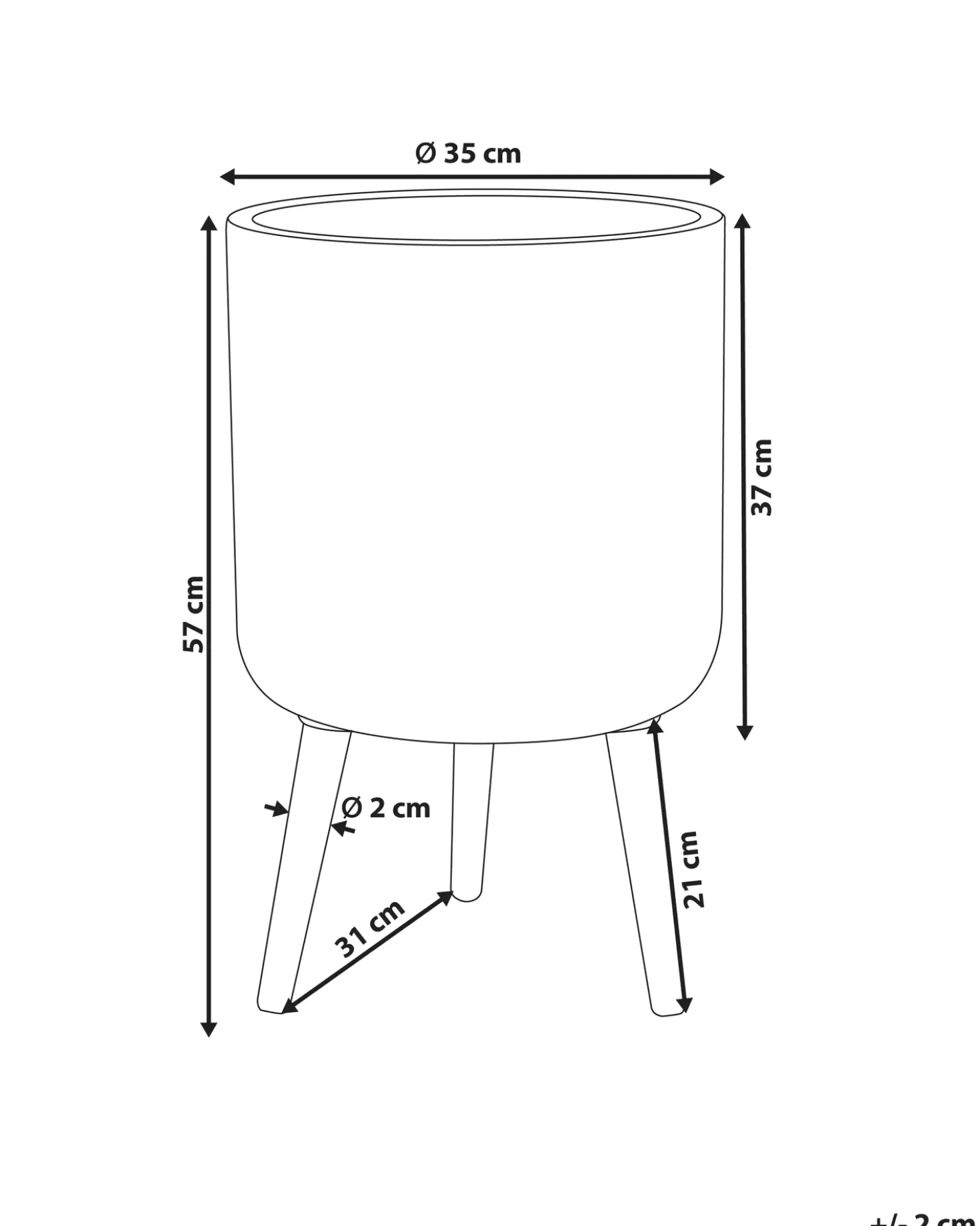 Vaso per piante rialzato MACLURA 35 cm Beige chiaro