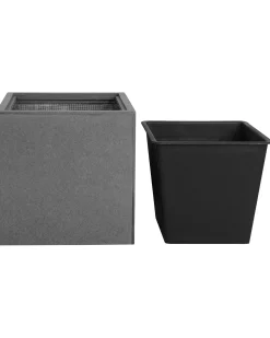 Vaso per piante rialzato DRIMOS 30 cm Grigio chiaro Grigio