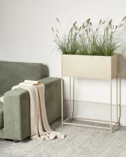 Vaso per piante rialzato TAPIEN Metallo 70 cm Beige