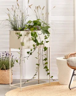 Vaso per piante rialzato TAPIEN Metallo 70 cm Beige