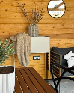 Vaso per piante rialzato TAPIEN Metallo 70 cm Beige