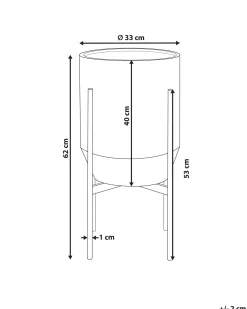 Vaso per piante rialzato HYBRIDUM Metallo 33 cm Grigio