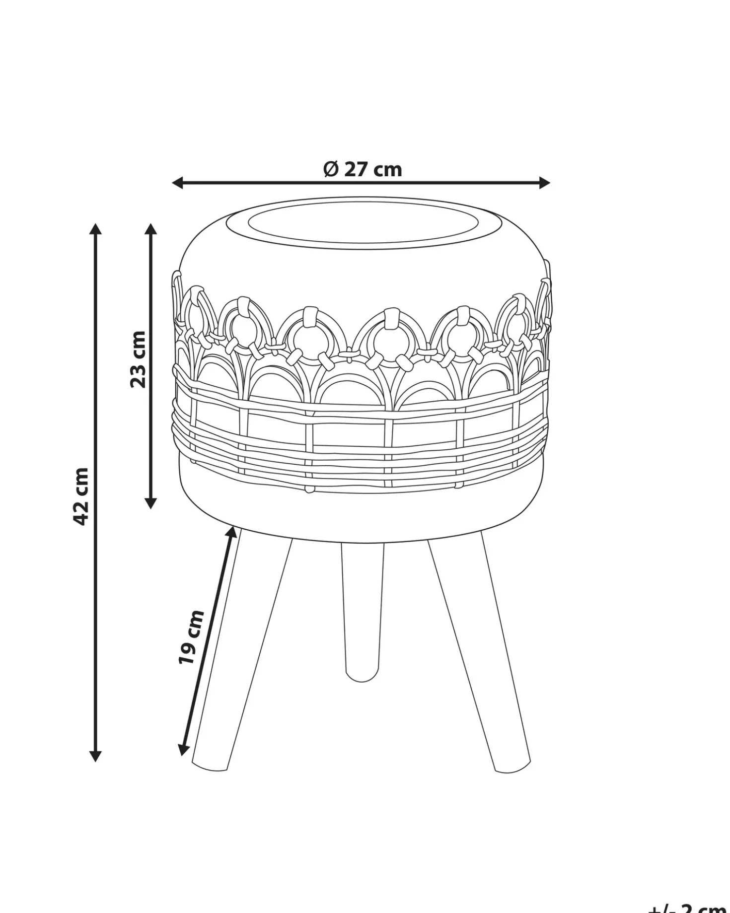 Vaso per piante rialzato CYRTOMIUM 27 cm Marrone chiaro