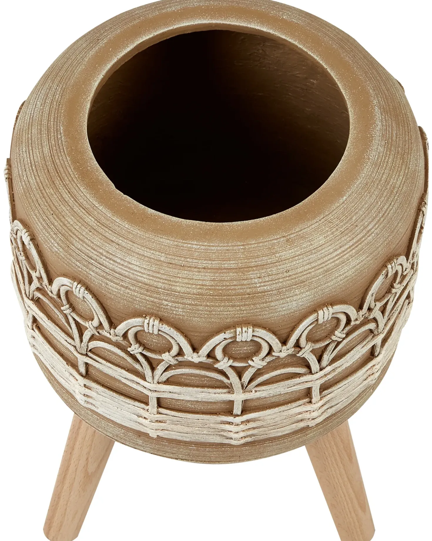 Vaso per piante rialzato CYRTOMIUM 27 cm Marrone chiaro