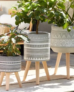 Vaso per piante rialzato NAUSA 30 cm Grigio chiaro