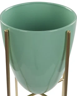 Vaso per piante rialzato LEFKI Metallo 16 cm Verde menta