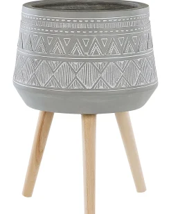 Vaso per piante rialzato MALAKI 44 cm Grigio chiaro