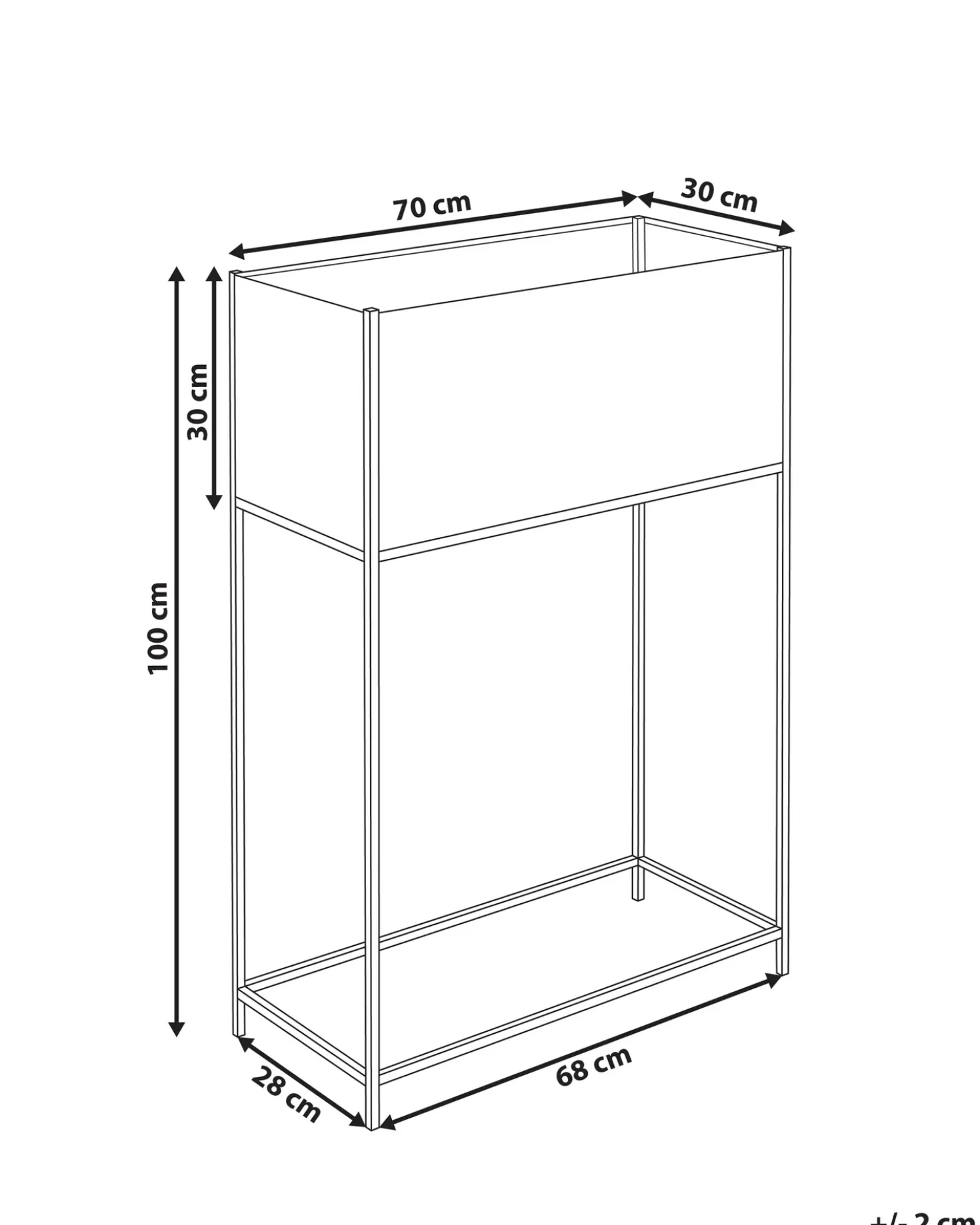 Vaso per piante rialzato TAPIEN Metallo 70 cm Nero