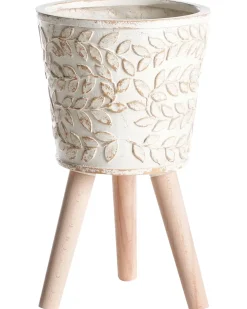 Vaso per piante rialzato ALIARTOS 26 cm Bianco sporco