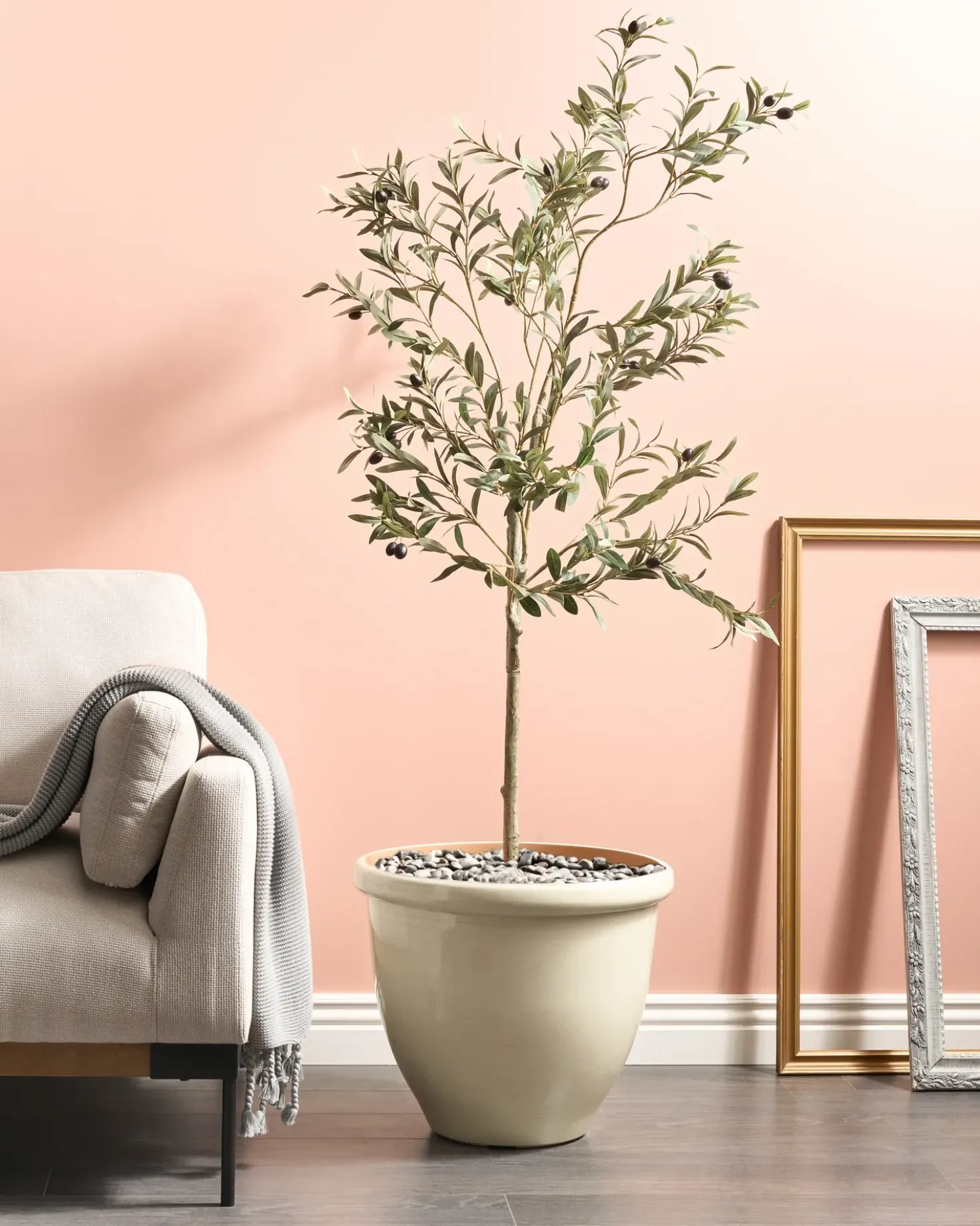 Vaso per piante TESALIA 49 cm Beige chiaro