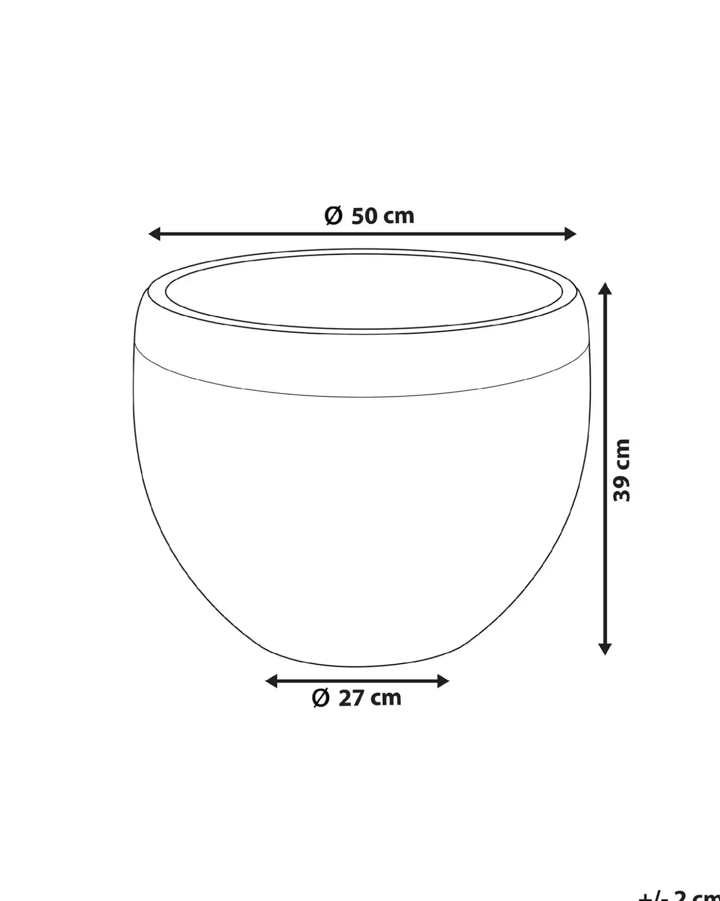 Vaso per piante ZAKROS 50 cm Grigio