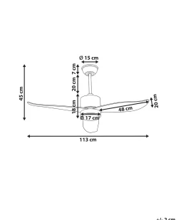 Ventilatore a soffitto con luce MAHAUT con telecomando LED Marrone chiaro