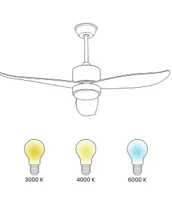 Ventilatore a soffitto con luce MAHAUT con telecomando LED Marrone chiaro