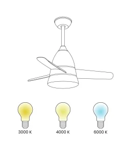 Ventilatore a soffitto con luce STRAWBERRY con telecomando LED Grigio