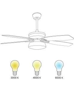Ventilatore a soffitto con luce LOGAN con telecomando LED Bianco