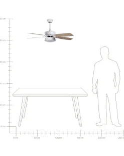 Ventilatore a soffitto con luce LOGAN con telecomando LED Bianco