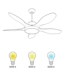 Ventilatore a soffitto con luce BARBET con telecomando LED Marrone chiaro