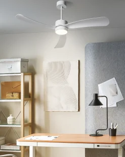 Ventilatore a soffitto con luce PRASLIN con telecomando LED Bianco