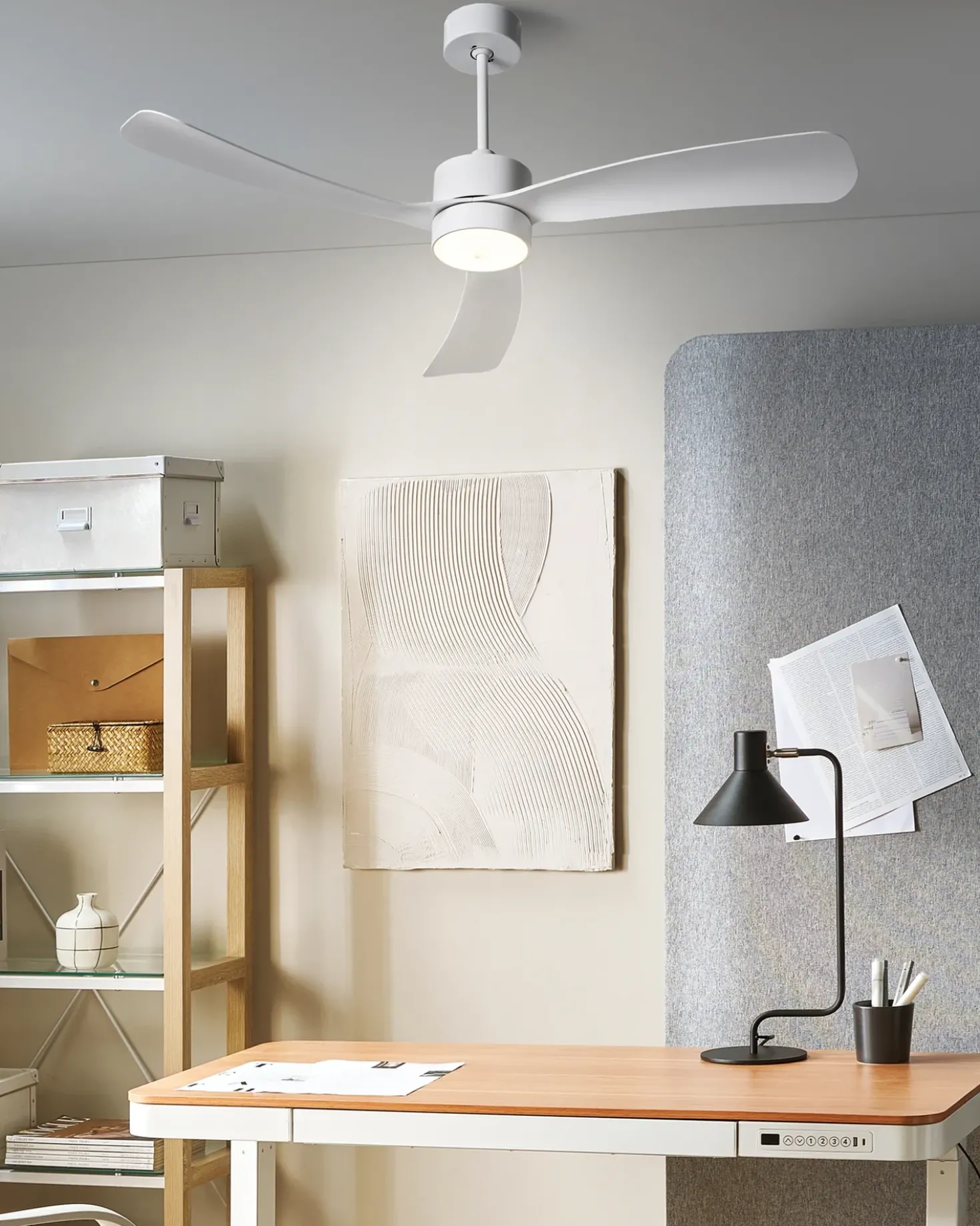Ventilatore a soffitto con luce PRASLIN con telecomando LED Bianco