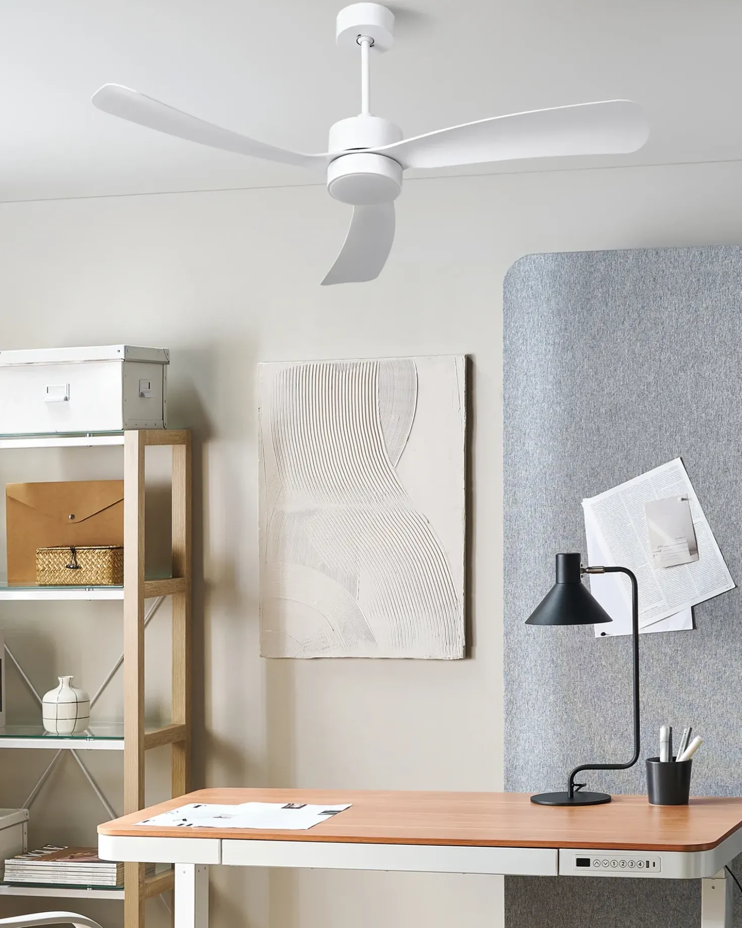 Ventilatore a soffitto con luce PRASLIN con telecomando LED Bianco