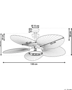 Ventilatore a soffitto con luce BORMEJO con telecomando LED Oro